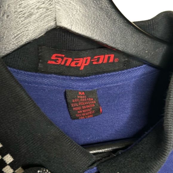 Y2K Snap On Racing Polo Shirt Medium - Picture 3 of 3